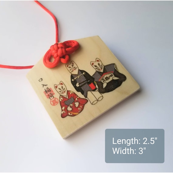 Wish-fulfilling Kitsune Ema Kuchi-Ire Kitsune Matctmaking fox gods Kuchiire Inari Relationship and careers wishing charm