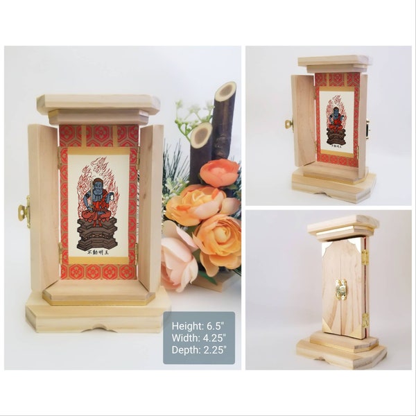 Mini Butsudan With Myoo Fudo Honzon, Omamori Butsuda , Acala. Shingon deity, Wisdom king, Japanese altar, Buddhist shrine, Vajrayana