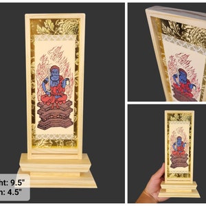 Myoo Fudo Honzon altar tablet, Omamori Butsuda , Acala. Shingon deity, Wisdom king, Japanese altar, Buddhist shrine, Vajrayana