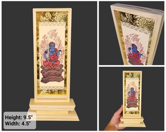 Myoo Fudo Honzon altar tablet, Omamori Butsuda , Acala. Shingon deity, Wisdom king, Japanese altar, Buddhist shrine, Vajrayana