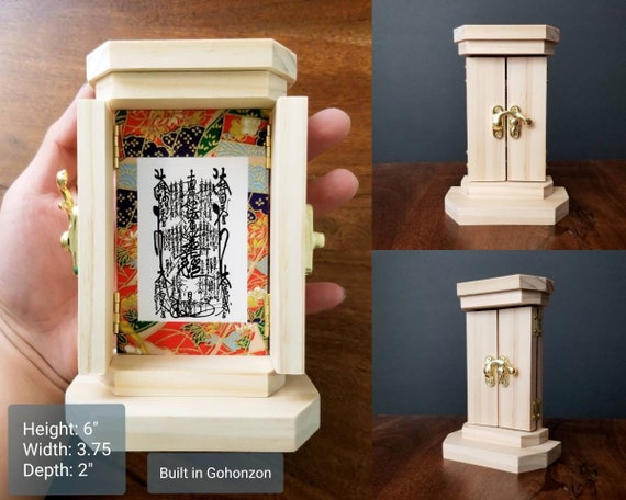 Shrine Nam Myoho Renge Kyo Mini Nichiren Gohonzon Ofuda Buddhist Talisman Japanese Altar Meditation Buddhist Mandala Butsudan