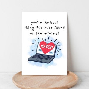 Valentines Day Card Printable Online Dating Funny Anniversary Card for Boyfriend Girlfriend Husband Spouse