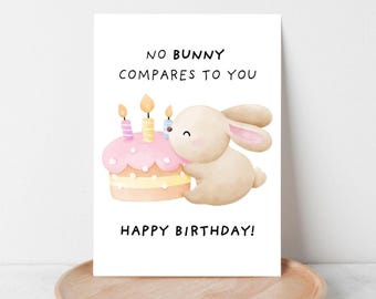 Funny Bunny Birthday Card For Him/Her (Digital Download)