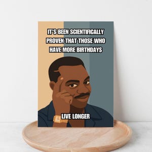 Biglietto di auguri di compleanno con meme divertente per fidanzato, regalo per fidanzata o moglie, download digitale, PDF stampabile
