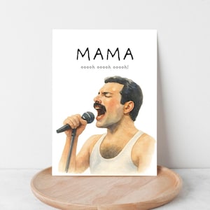 Tarjeta del Día de la Madre con diseño de temática Boho Rhapsody. Tarjeta DIY para el Día de la Madre, Mamá Reina. Descarga instantánea en PDF.