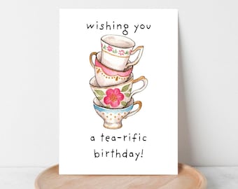 Tea Lover Birthday Card: Funny Pun Card (Digital Download)