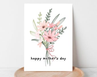 Floral Design Mother’s Day Card Printable Happy Mother’s Day Mom DIY Card Instant Download PDF