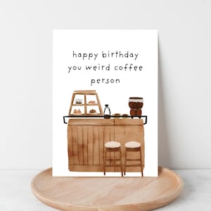 Cartão para amantes de café para impressão Cartão de aniversário engraçado Presente de aniversário para esposa Marido Namorado Casal Cartão doce para ele Ela