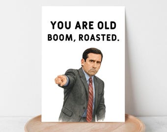 Boom Roasted The Office Michael Scott Meme Funny Birthday Card for Boyfriend Gift for Girlfriend or Wife Digital Download Printable PDF