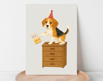 Funny Beagle Birthday Card for Dog Lovers (Digital Download)