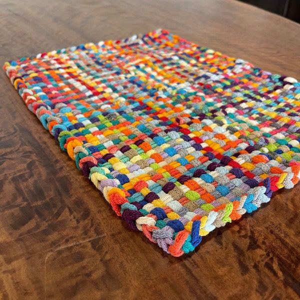 Handwoven Boho style Multicolor Placemats - Unique and one of a kind Handmade Placemat created on a Loom