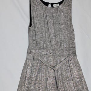 ANTHROPOLOGIE Meadow Rue Womens Alchemist Jumpsuit Metallic Silver Stretch M image 4