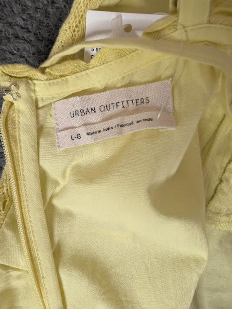 URBAN OUTFITTERS Yellow Juliette Lace Inset Romper NWT size large Hippie flirty image 8