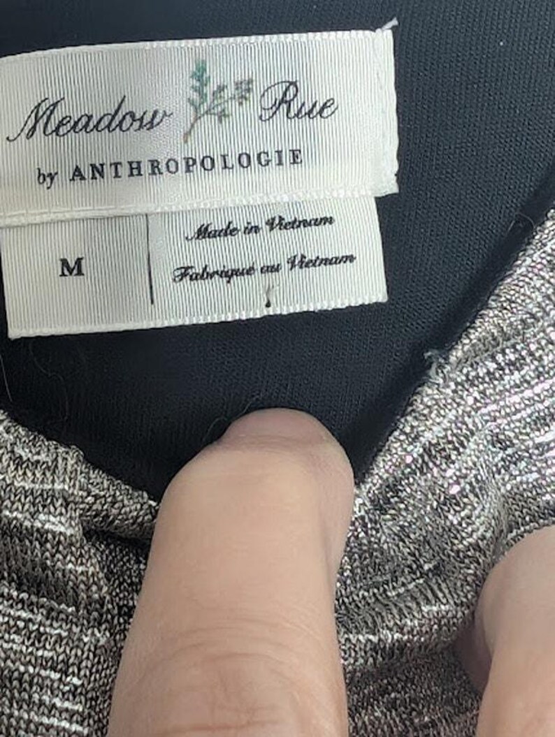 ANTHROPOLOGIE Meadow Rue Womens Alchemist Jumpsuit Metallic Silver Stretch M image 5