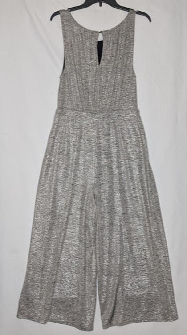 ANTHROPOLOGIE Meadow Rue Womens Alchemist Jumpsuit Metallic Silver Stretch M image 7