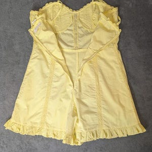URBAN OUTFITTERS Yellow Juliette Lace Inset Romper NWT size large Hippie flirty image 7