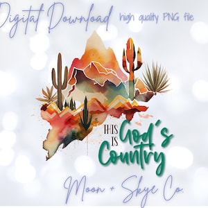 God's Country Western en téléchargement numérique | Fichier PNG de cactus du désert