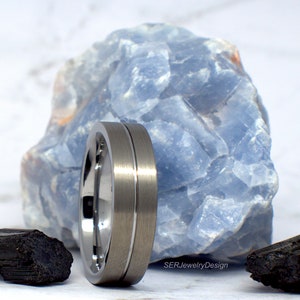 6mm Silver Brushed Groove Tungsten Ring Tungsten Wedding Ring Tungsten Silver Wedding Band Anniversary Ring Silver Tungsten Ring Silver Band