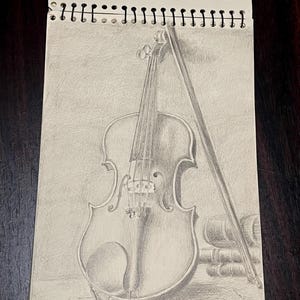 Classical Violin Drawing | Handmade Pencil Ar