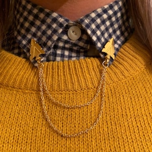 Gold Arrow Head Collar Chain Collar Clip