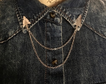 Silver Arrowhead Collar Chain Collar Clip