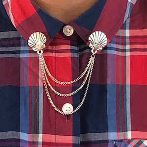 Silver Seashell Collar Clip