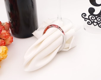 20pcs/Lot 6cm Personalized Acrylic Circle Shape Custom Couple Name Wedding Napkin Event Holders Banquet Dinner Party Favors