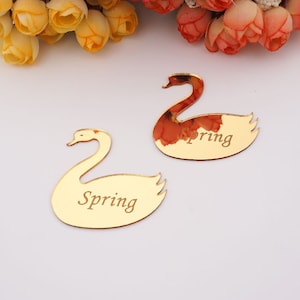 20pcs / Lot personnalisé Swan Sticker Décor Nom personnalisé pour les enfants Chambre Filles Chambre Mignon miroir acrylique 3D Parti Favorise