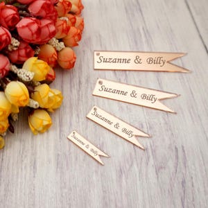 10 pièces/lot Étiquettes personnalisées avec nom et logo pour table de fête, décoration de cartes, cadeau d'anniversaire en acrylique pour baby shower, cadeaux de mariage