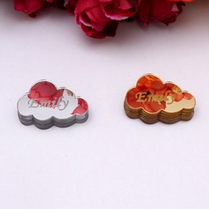 50pcs Miroir 5cm 3cm Cloud Carve Nom personnalisé pour mariage Babyshower Custom Acrylique Mirror Sticker Kid’s Gift Party Decor