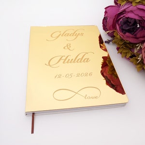 Personalized Wedding Guest Book, Custom Wedding Guestbook, Wedding Journal, Elegant Check in Book