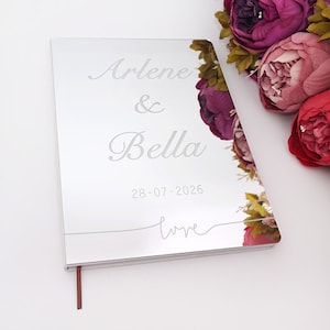 Acrylic Mirror Wedding Signature Guest Book Love Script Personalized Bridal Shower Custom Wedding Gifts