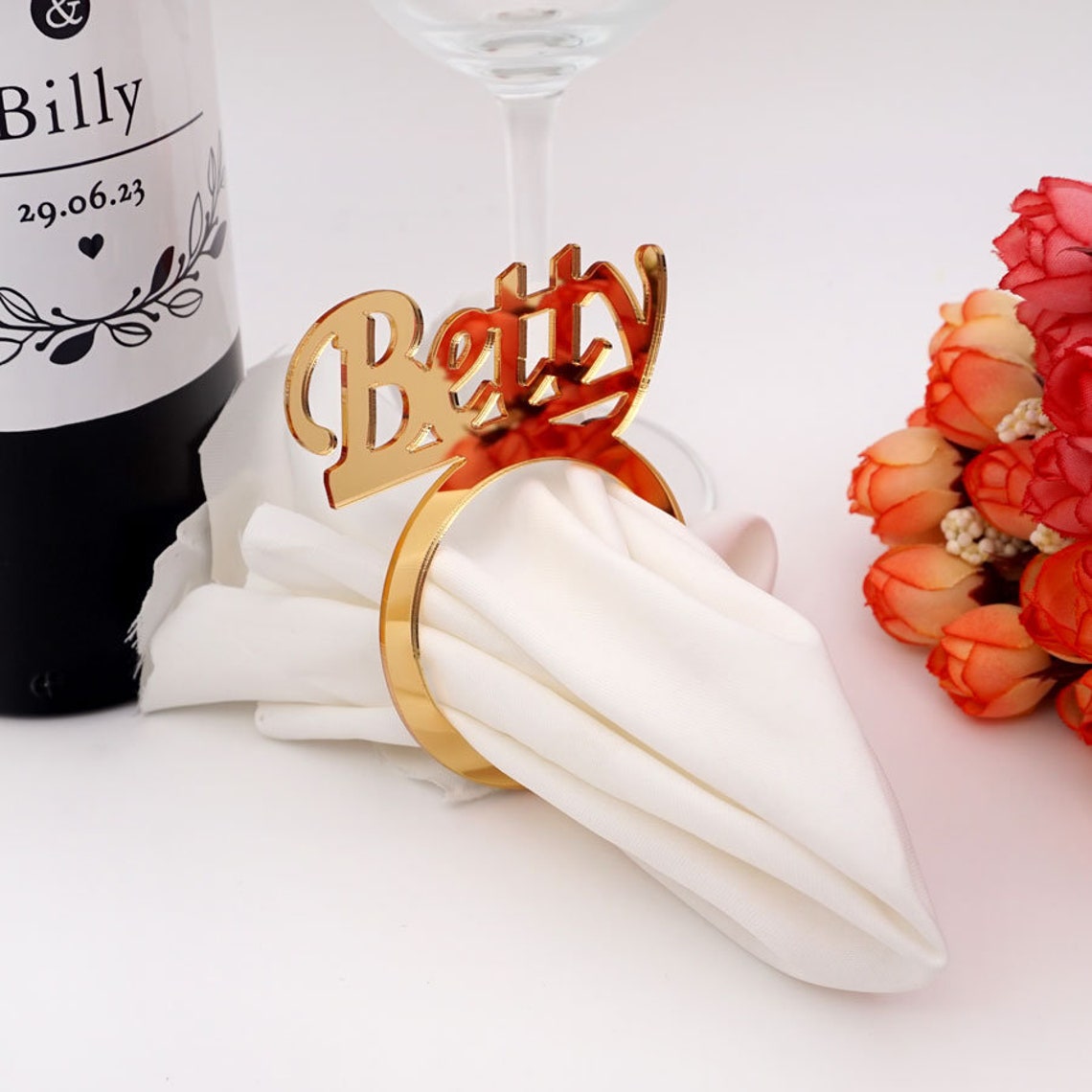 20pcs Personalized Acrylic Cut Napkin Ring Custom Name Sign Etsy