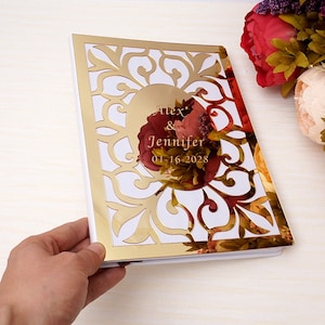 Hochzeitssignatur Gästebuch Personalisiert Paar Name Datum Hochzeit Geschenke Weiß Blanko Innenseiten Party Check in Bücher 26x19cm
