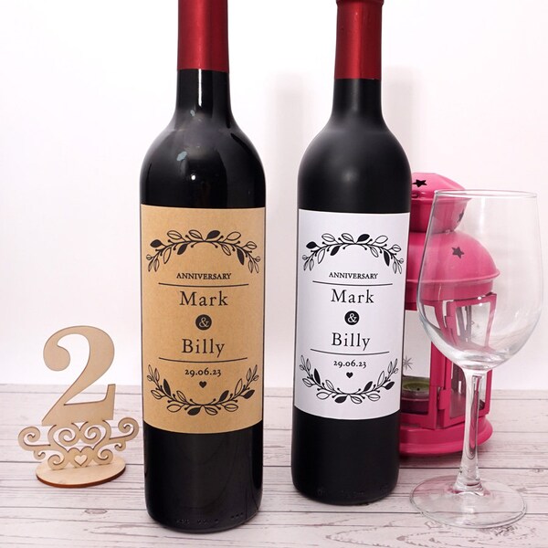 Gepersonaliseerde champagnelabels bruiloft: pasgetrouwd, jubileum, feest (20 stuks)