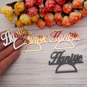 20 Stück personalisierte Acryl Namenskarten Serviettenring benutzerdefinierte Name Zeichen Tischdekoration Ereignishalter Hochzeit Gastgeschenke