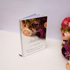 Benutzerdefinierte Signatur Gästebuch personalisierte weiß leere Blätter Hochzeit Scrapbook Acryl Spiegel Front Cover Album Party Dekor zugunsten 10,4 ZOLL