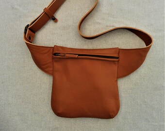 Genuine leather belt pouch