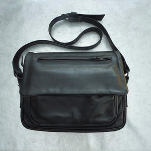 Grand sac porte documents en cuir véritable noir