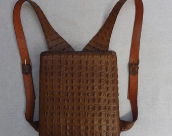 Square Backpack "Zen" in genuine Italian leather