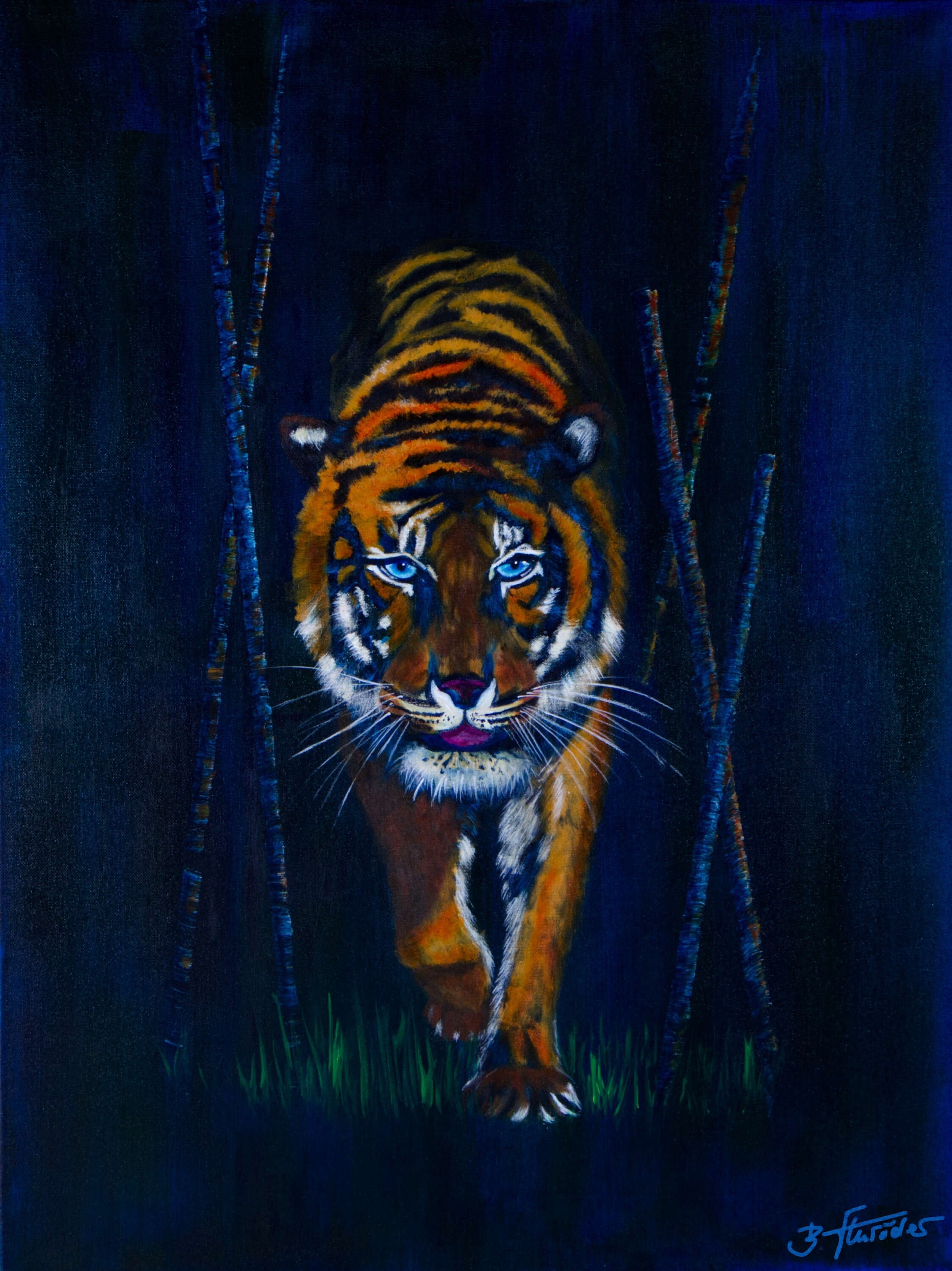 Original Painting Acrylic Painting Mural tiger Etsy