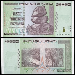 50 Billionen UNC Simbabwe P-90 (2008, AA) für Sammler