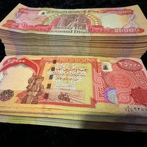 Buy 250,000 Iraqi Dinars | 10 x  25,000 IQD Banknotes | 100% Trusted Genuine Authentic | Uncirculated Iraq Currency | Series 2023