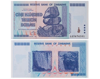 100 Trilioni UNC Zimbabwe P-91 (2008, AA) per collezionisti