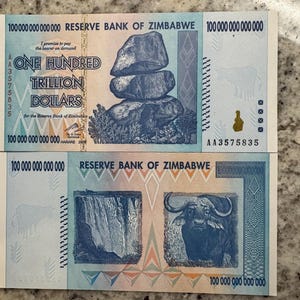 5 x 100 Trillion UNC Zimbabwe P-91 (2008, AA) for collector’s