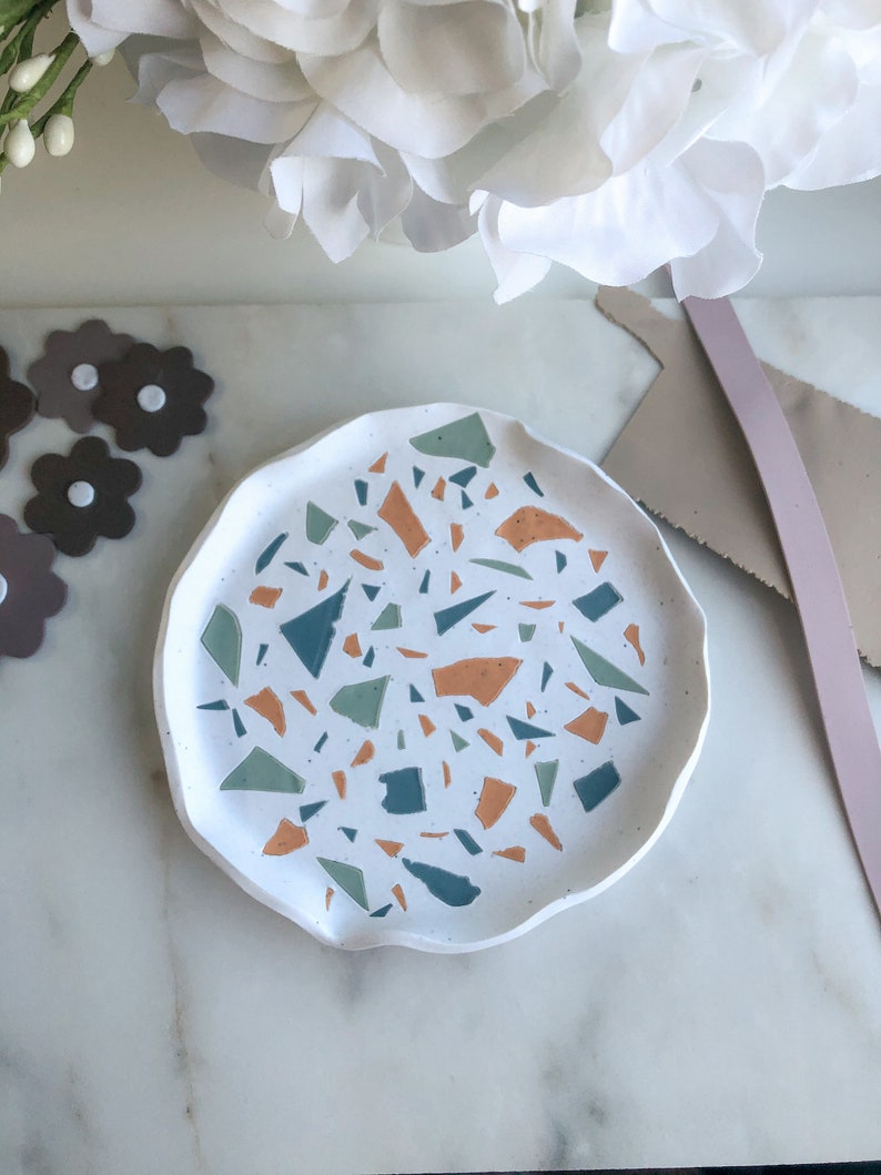 Terrazzo Trinket Dish Trinket Dish Jewelry Clay Dish Polymer Clay Dish Handmade Jewelry Dish