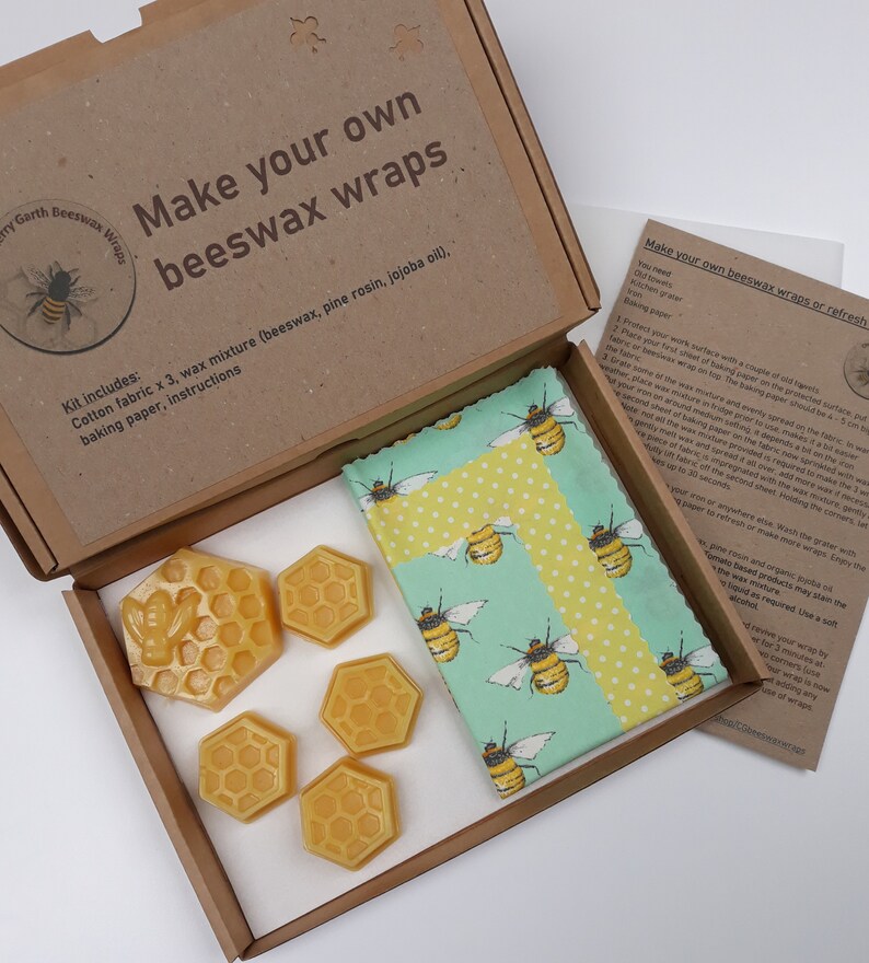 DIY beeswax wrap kit make your own set of 3 beeswax wraps Etsy