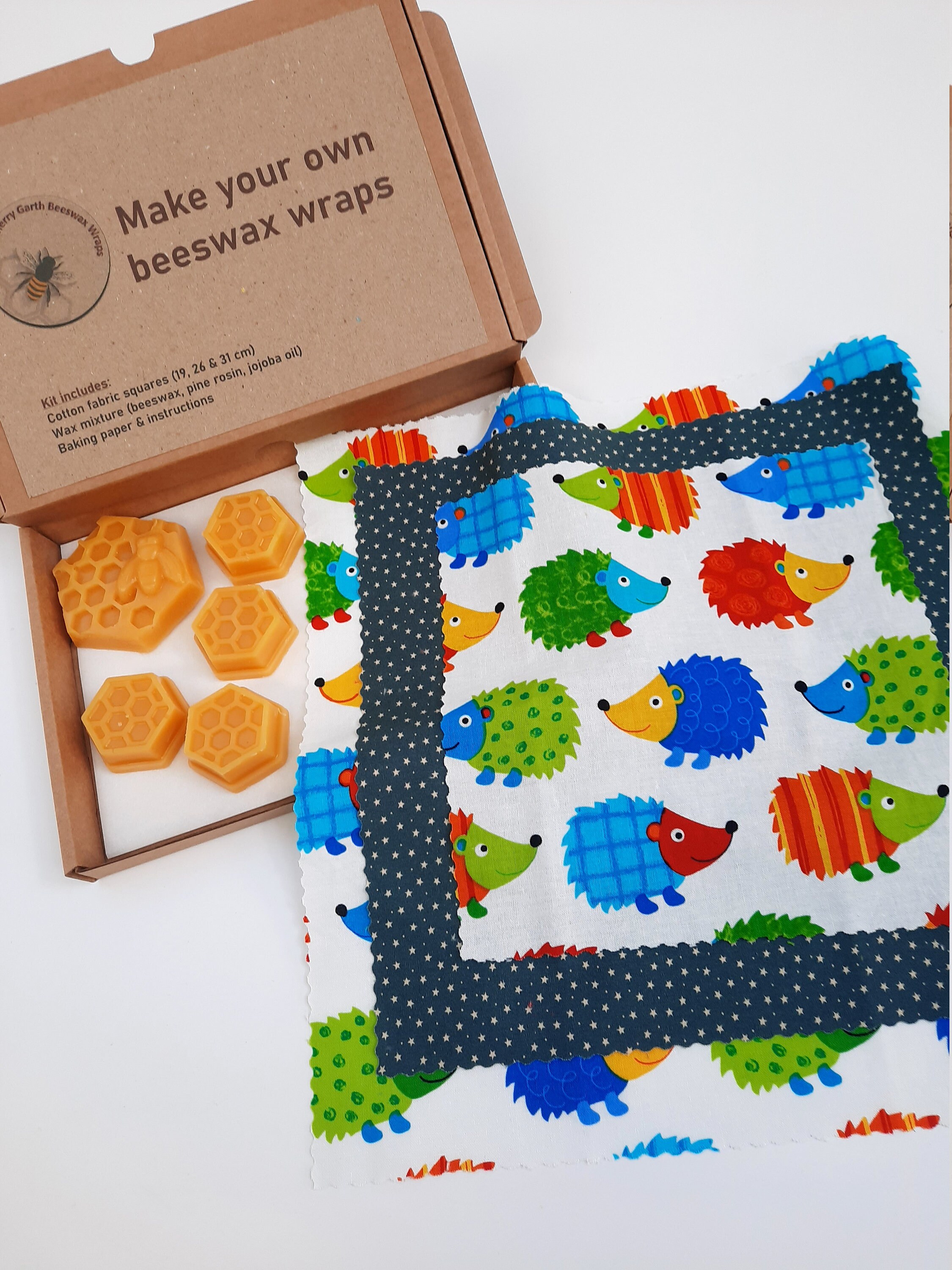 DIY beeswax wrap kit make your own set of 4 beeswax wraps | Etsy