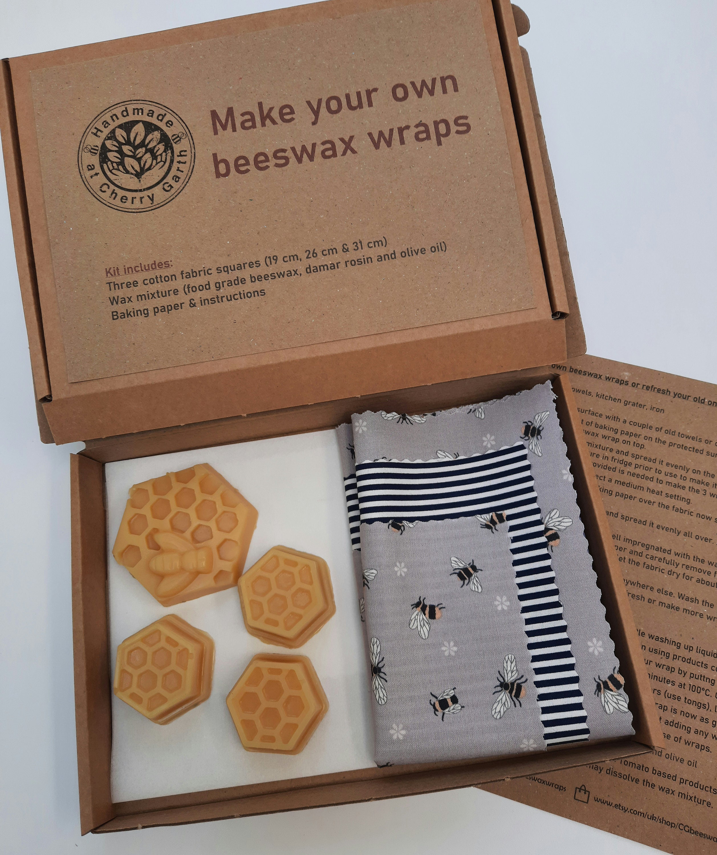 DIY Beeswax Wrap Kit Make Your Own Set of 3 or 4 Reusable Beeswax Wraps  bees, Flowers, Cats and More Designs -  Sweden