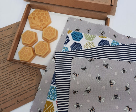 DIY Beeswax Wrap Kit Make Your Own Set of 3 or 4 Reusable Beeswax